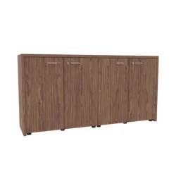 Armoire placage bois Quadri Prestige - h. 89 x l. 178 cm - 1 tablette mélaminé - 4 portes battantes