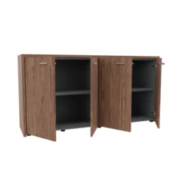 Armoire placage bois Quadri Prestige - h. 89 x l. 178 cm - 1 tablette mélaminé - 4 portes battantes