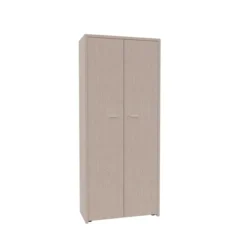 Armoire placage bois Quadri Prestige - h. 217 x l. 92 cm 4 tablettes mélaminé - 2 portes battantes