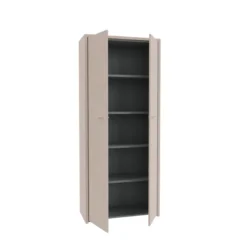 Armoire placage bois Quadri Prestige - h. 217 x l. 92 cm 4 tablettes mélaminé - 2 portes battantes