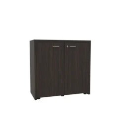 Armoire placage bois Quadri Prestige - h. 89 x l. 92 cm - 1 tablette mélaminé - 2 portes battantes