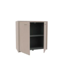 Armoire placage bois Quadri Prestige - h. 89 x l. 92 cm - 1 tablette mélaminé - 2 portes battantes