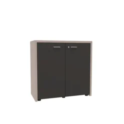 Armoire placage bois Quadri Prestige - h. 89 x l. 92 cm - 1 tablette mélaminé - 2 portes battantes laquées