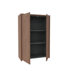 Armoire placage bois Quadri Prestige - h. 134 x l. 92 cm - 2 tablettes mélaminé - 2 portes battantes