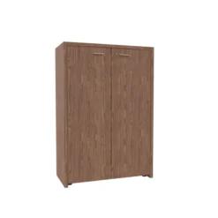 Armoire placage bois Quadri Prestige - h. 134 x l. 92 cm - 2 tablettes mélaminé - 2 portes battantes