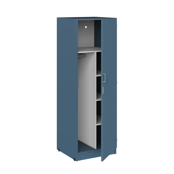 Armoire 1 porte - Kumyos - l. 60 x h. 180 x pr. 59 cm - mi-penderie et mi-lingère