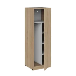 Armoire 1 porte - Kumyos - l. 60 x h. 180 x pr. 59 cm - mi-penderie et mi-lingère