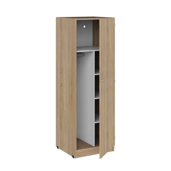 Armoire 1 porte - Kumyos - l. 60 x h. 180 x pr. 59 cm - mi-penderie et mi-lingère