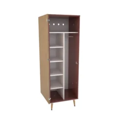 Armoire 1 porte Lagune - l. 60 x h. 180,8 x pr. 56,9 cm - mi-penderie et mi-lingère