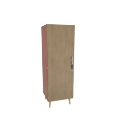 Armoire 1 porte Lagune - l. 60 x h. 180,8 x pr. 56,9 cm - mi-penderie et mi-lingère