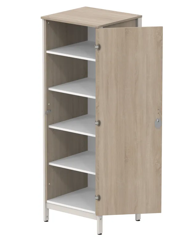 Armoire 1 porte - Naya - l. 65,6 x h. 185,5 x pr. 60,9 cm - lingère - structure hêtre teinté
