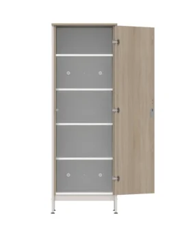 Armoire 1 porte - Naya - l. 65,6 x h. 185,5 x pr. 60,9 cm - lingère - structure hêtre teinté