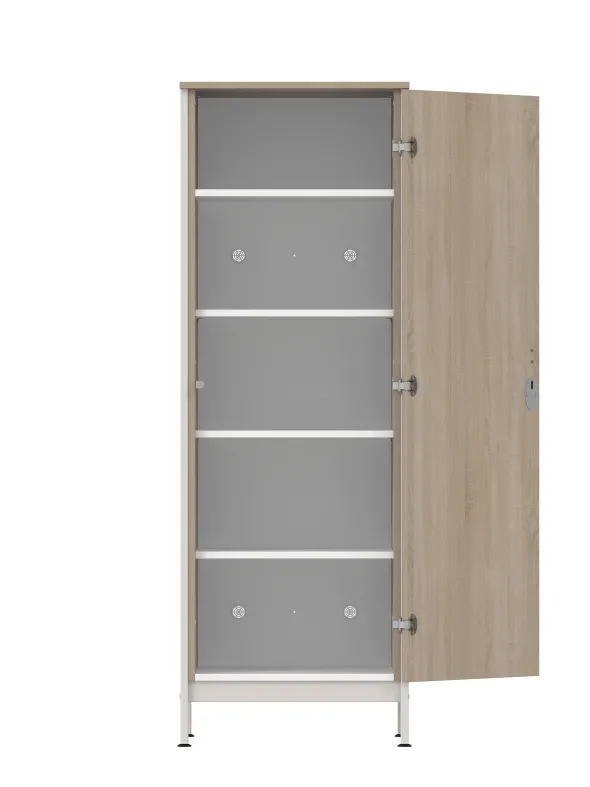 Armoire 1 porte - Naya - l. 65,6 x h. 185,5 x pr. 60,9 cm - lingère - structure hêtre teinté