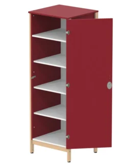 Armoire 1 porte - Naya - l. 65,6 x h. 185,5 x pr. 60,9 cm - lingère - structure hêtre verni naturel