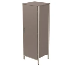 Armoire 1 porte - Naya - l. 65,6 x h. 185,5 x pr. 60,9 cm - mi-penderie et mi-lingère - structure hêtre teinté