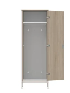 Armoire 1 porte - Naya - l. 65,6 x h. 185,5 x pr. 60,9 cm - penderie - structure hêtre teinté