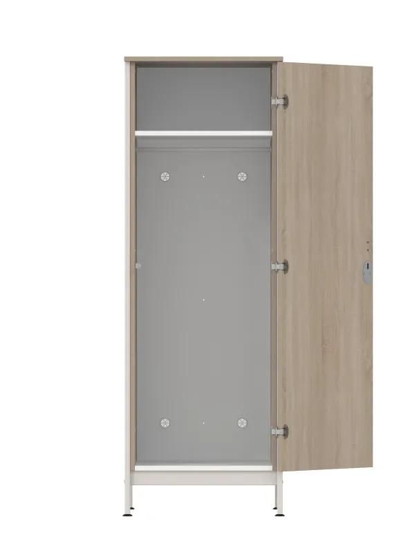 Armoire 1 porte - Naya - l. 65,6 x h. 185,5 x pr. 60,9 cm - penderie - structure hêtre teinté