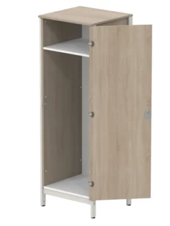 Armoire 1 porte - Naya - l. 65,6 x h. 185,5 x pr. 60,9 cm - penderie - structure hêtre teinté