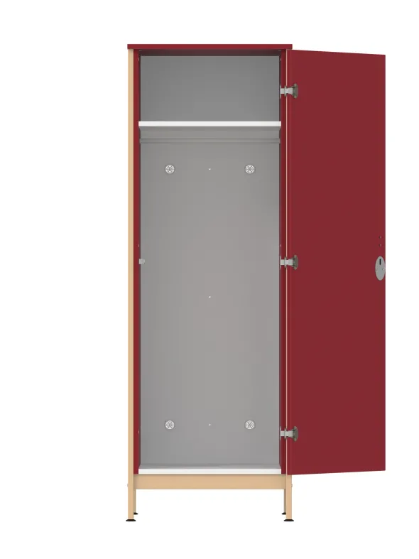 Armoire 1 porte - Naya - l. 65,6 x h. 185,5 x pr. 60,9 cm - penderie - structure hêtre verni naturel