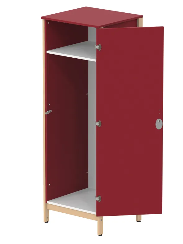 Armoire 1 porte - Naya - l. 65,6 x h. 185,5 x pr. 60,9 cm - penderie - structure hêtre verni naturel