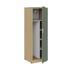 Armoire 1 porte - Odéos - l. 59,4 x h. 184,8 x pr. 59 cm - mi-penderie et mi-lingère
