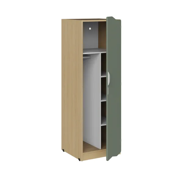 Armoire 1 porte - Odéos - l. 59,4 x h. 184,8 x pr. 59 cm - mi-penderie et mi-lingère