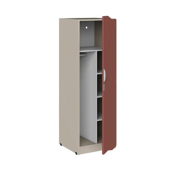 Armoire 1 porte - Odéos - l. 59,4 x h. 184,8 x pr. 59 cm - mi-penderie et mi-lingère