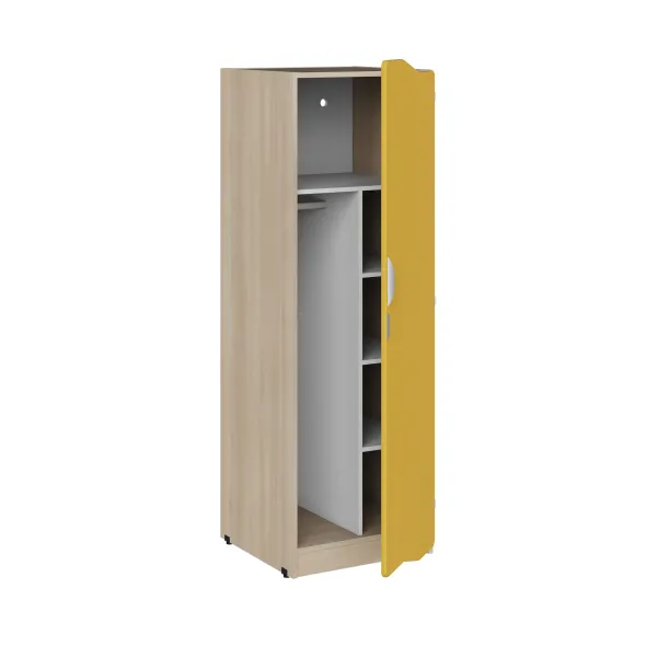 Armoire 1 porte - Odéos - l. 59,4 x h. 184,8 x pr. 59 cm - mi-penderie et mi-lingère