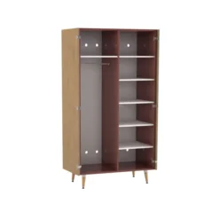 Armoire 2 portes Lagune - l. 95 x h. 180,8 x pr. 56,9 cm - 1 porte penderie et 1 porte lingère