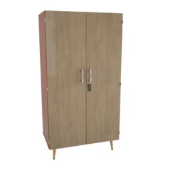 Armoire 2 portes Lagune - l. 95 x h. 180,8 x pr. 56,9 cm - 1 porte penderie et 1 porte lingère