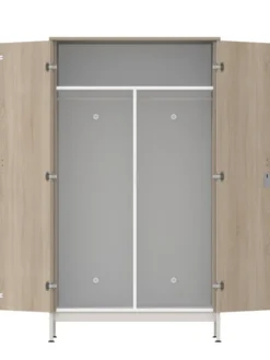 Armoire 2 portes - Naya - l. 105,6 x h. 185,5 x pr. 60,9 cm- penderie - structure hêtre teinté