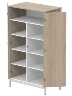 Armoire 2 portes - Naya - l. 105,6 x h. 185,5 x pr. 60,9 cm- lingère - structure hêtre teinté