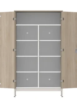 Armoire 2 portes - Naya - l. 105,6 x h. 185,5 x pr. 60,9 cm- lingère - structure hêtre teinté