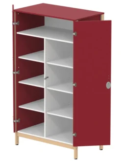 Armoire 2 portes - Naya - l. 105,6 x h. 185,5 x pr. 60,9 cm- lingère - structure hêtre verni naturel