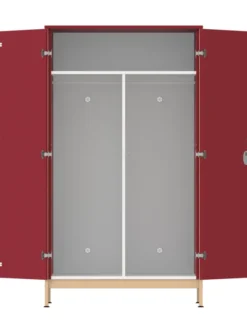 Armoire 2 portes - Naya - l. 105,6 x h. 185,5 x pr. 60,9 cm- penderie - structure hêtre verni naturel