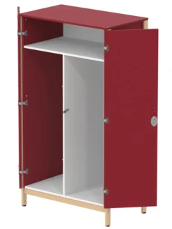 Armoire 2 portes - Naya - l. 105,6 x h. 185,5 x pr. 60,9 cm- penderie - structure hêtre verni naturel