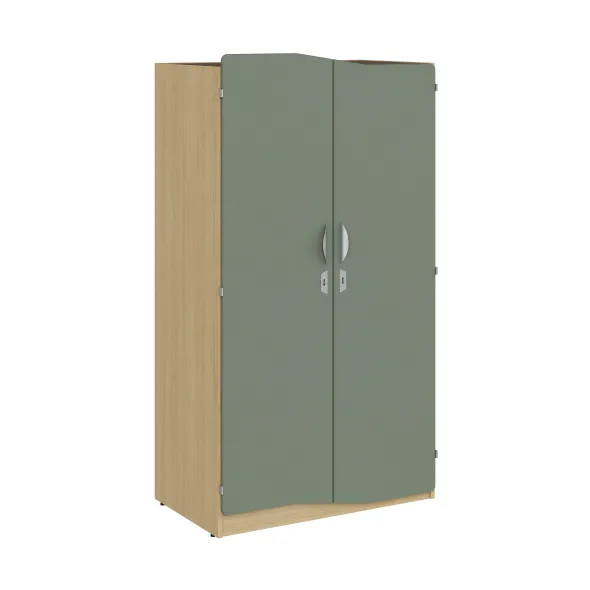 Armoire 2 portes - Odéos - l. 100 x h. 184,8 x pr. 59 cm - mi-penderie et mi-lingère