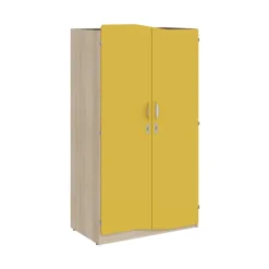 Armoire 2 portes - Odéos - l. 100 x h. 184,8 x pr. 59 cm - mi-penderie et mi-lingère