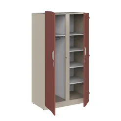 Armoire 2 portes - Odéos - l. 100 x h. 184,8 x pr. 59 cm - mi-penderie et mi-lingère