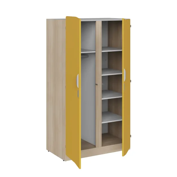 Armoire 2 portes - Odéos - l. 100 x h. 184,8 x pr. 59 cm - mi-penderie et mi-lingère