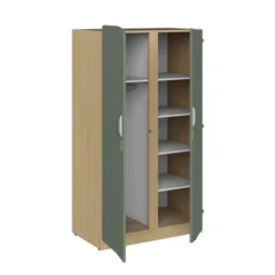 Armoire 2 portes - Odéos - l. 100 x h. 184,8 x pr. 59 cm - mi-penderie et mi-lingère