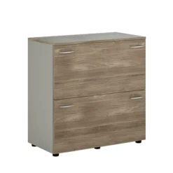 Armoire à tiroirs mélaminé Léandre Manager - h. 87,8 x l. 86 cm - 2 tiroirs