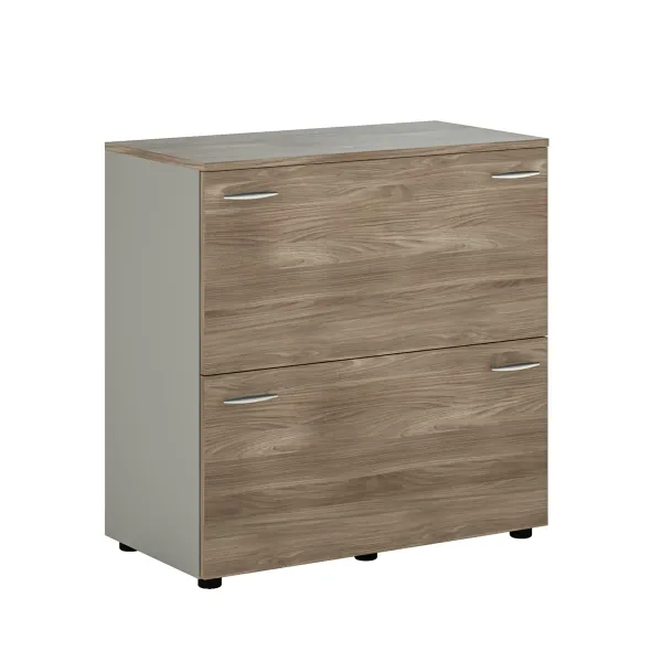 Armoire à tiroirs mélaminé Léandre Manager - h. 87,8 x l. 86 cm - 2 tiroirs