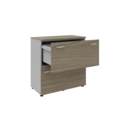Armoire à tiroirs mélaminé Léandre Manager - h. 87,8 x l. 86 cm - 2 tiroirs