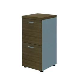 Armoire à tiroirs mélaminé Léandre Manager - h. 87,8 x l. 43 cm - 2 tiroirs