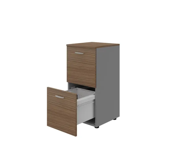 Armoire à tiroirs mélaminé Léandre Manager - h. 87,8 x l. 43 cm - 2 tiroirs