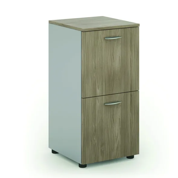 Armoire à tiroirs mélaminé Léandre Manager - h. 87,8 x l. 43 cm - 2 tiroirs