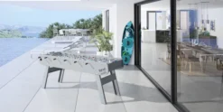 Baby foot d'extérieur Tahiti - poignée ergonomique professionnelle - tapis de jeu anti-moisissure - 6 joueurs