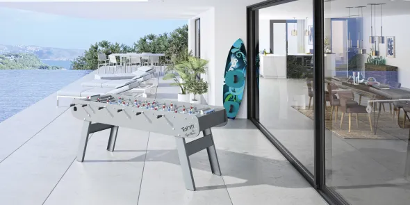 Baby foot d'extérieur Tahiti - poignée ergonomique professionnelle - tapis de jeu anti-moisissure - 6 joueurs