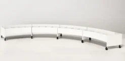 Bac à BD courbe sur roulettes Nova - enfant - l. 150 cm - 1 niveau - 8 cases